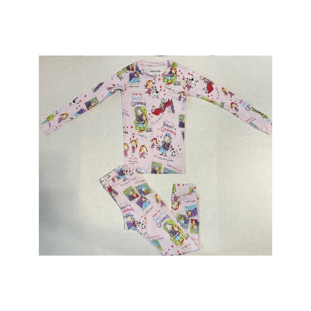 Book to Bed Girl 8 PJ Set How to Babysit Grandma Print Soft Comfy Soft Sleepwear